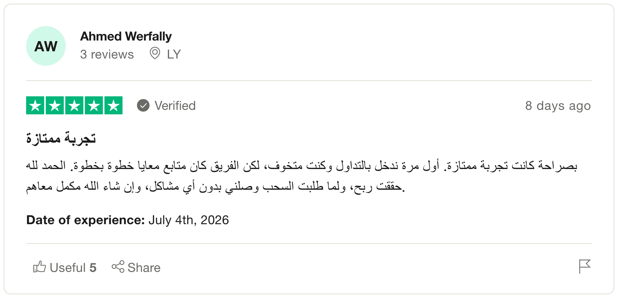 تقييم متداول موثّق